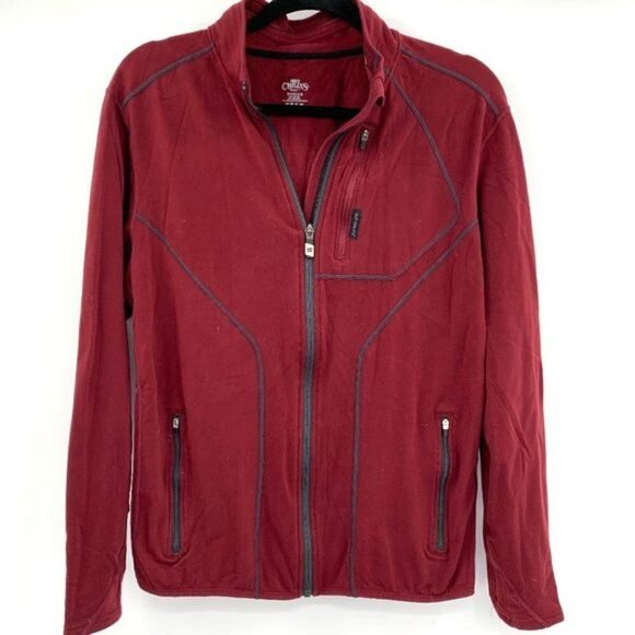 HOT CHILLYS Red Full Zip Jacket Sweater Layer M Men Base Layer Warm Winter Snow - Picture 1 of 6